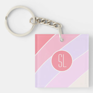 Porte-clés Pastel Stripes Personnalisé