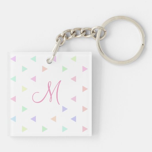 Porte-clés Pastel Triangles Motif Multicolor (Dos)