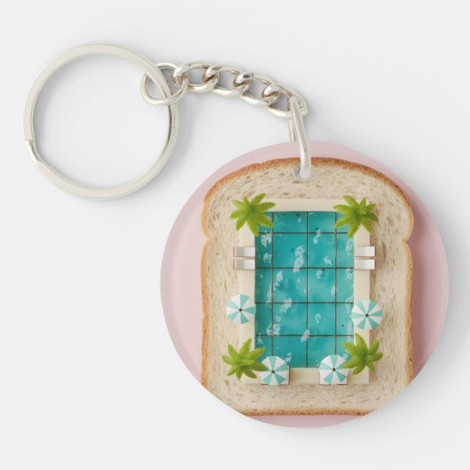 Porte-clés Pastel Vaporwave Pool Toast (Devant)