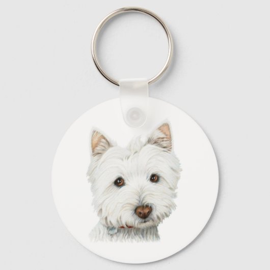 Porte-clés Pastel Westie Chien (Recto)