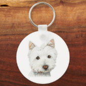 Porte-clés Pastel Westie Chien (Recto)