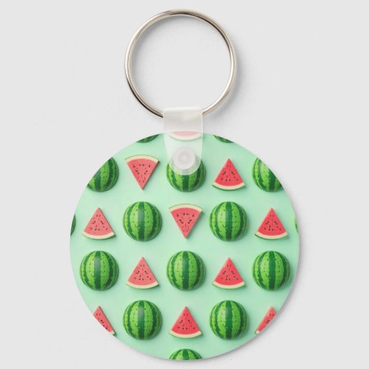 Porte-clés Pastèque aquarelle tendance élégante  (Recto)