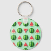Porte-clés Pastèque aquarelle tendance élégante  (Verso)