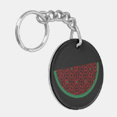 Porte-clés Pastèque de Palestine Broderie tatreez rouge (Devant gauche)