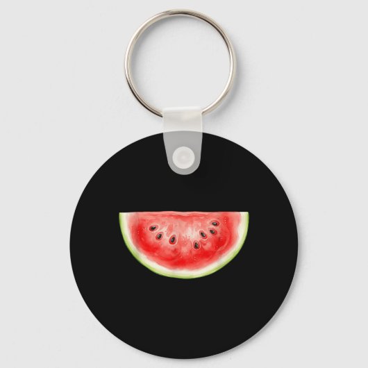 Porte-clés Pastèque Eté Aquarelle Fruit Tranches Juteux (Recto)