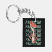 Porte-clés pastèque, fleurs et palestine Texte Répéter (Devant gauche)
