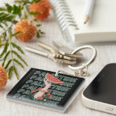 Porte-clés pastèque, fleurs et palestine Texte Répéter (Devant Droit)