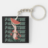 Porte-clés pastèque, fleurs et palestine Texte Répéter (Dos)