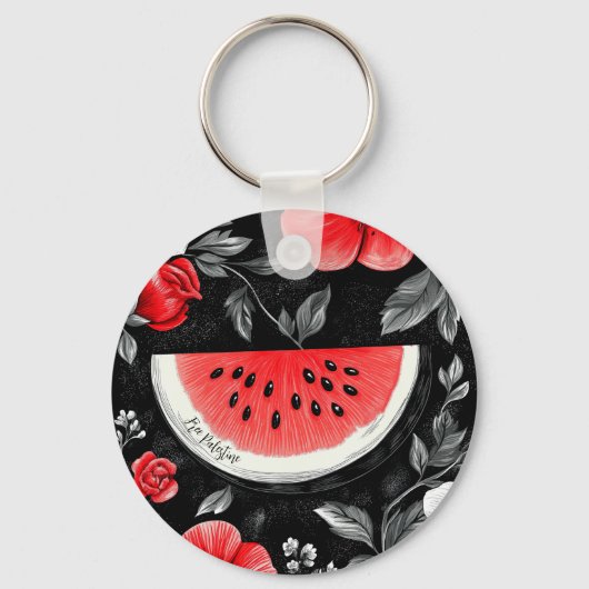 Porte-clés Pastèque Palestine libre (Recto)