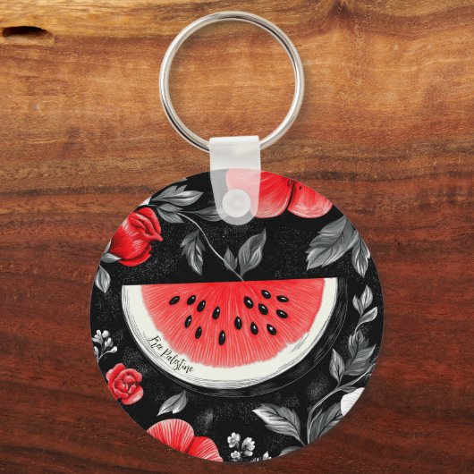 Porte-clés Pastèque Palestine libre (Recto)