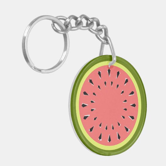 Porte-clés Pastèque rose double face (Devant gauche)