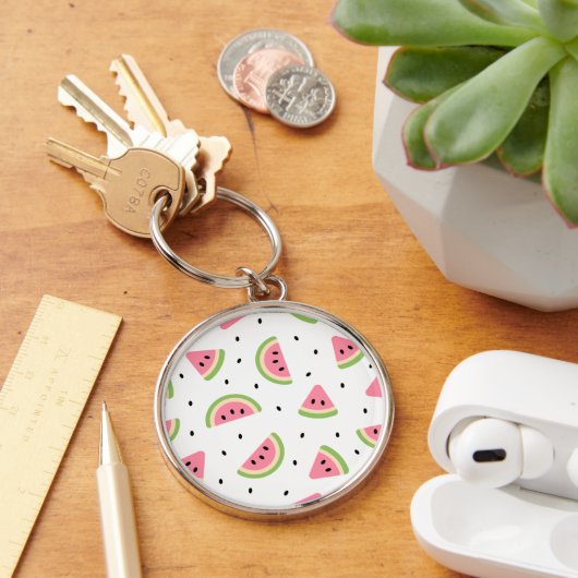 Porte-clés Pastèque rose, Graines de pastèque, Motif d'été (Bureau)