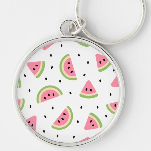 Porte-clés Pastèque rose, Graines de pastèque, Motif d'été (Devant)