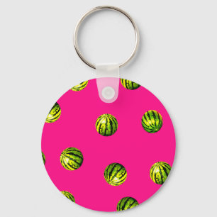Porte-clés pastèque rose motif