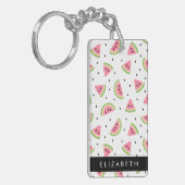 Porte-clés Pastèque Rose, Pâtes De Pâques, Votre Nom (Devant gauche)