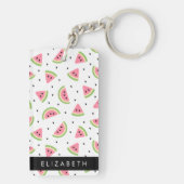 Porte-clés Pastèque Rose, Pâtes De Pâques, Votre Nom (Dos)