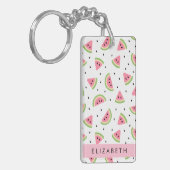Porte-clés Pastèque Rose, Pâtes De Pâques, Votre Nom (Devant gauche)