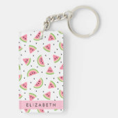Porte-clés Pastèque Rose, Pâtes De Pâques, Votre Nom (Dos)