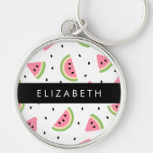 Porte-clés Pastèque Rose, Pâtes De Pâques, Votre Nom (Devant)