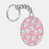 Porte-clés Pastèques colorées d'aquarelle (Devant gauche)