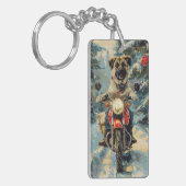 Porte-clés Pasteur anatolien Chien à cheval Moto Noël (Devant gauche)