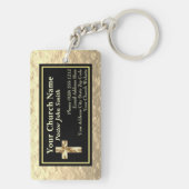 Porte-clés Pasteur de l'église Gold et Black Bulle (Dos)