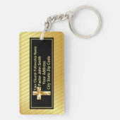 Porte-clés Pasteur d'église Classy Or Et Noir (Dos)