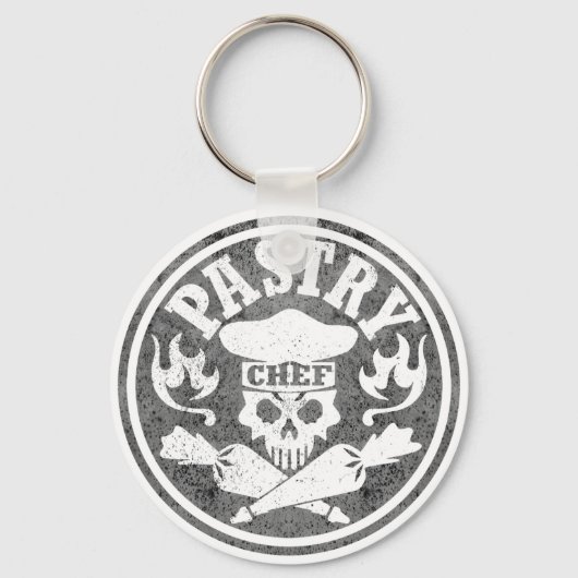 Porte-clés Pastry Chef Skull Gray (Recto)
