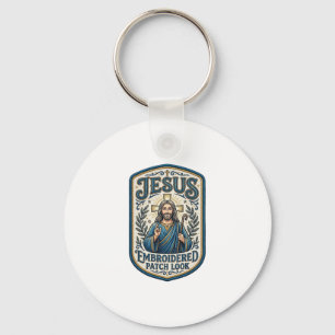 Porte-clés Patch brodé Jésus Regardez Patch brodé Jésus