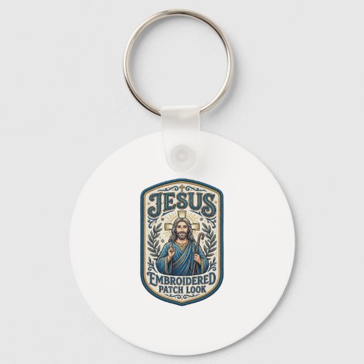 Porte-clés Patch brodé Jésus Regardez Patch brodé Jésus (Recto)