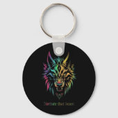 Porte-clés Patch de loup tribal - "Cultiver cette bête" (Recto)
