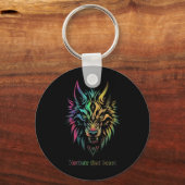 Porte-clés Patch de loup tribal - "Cultiver cette bête" (Recto)
