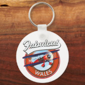 Porte-clés Patch de voyage style rétro Fabulous Wales (Recto)