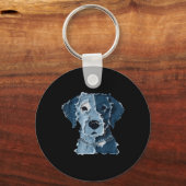 Porte-clés Patch en denim drôle rétro animal chien  (Recto)