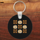 Porte-clés Patchwork Quilter Automne Citrouille Quilt Block A (Recto)