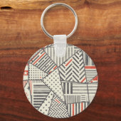 Porte-clés Patchwork rétro : Conception géométrique Abstraite (Verso)