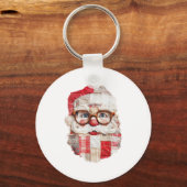 Porte-clés Patchwork Santa Claus Face Preppy Girly Christmas (Recto)