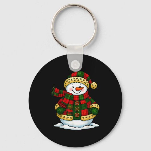 Porte-clés Patchwork Snowman Retro Funny Christmas Snowman Ho (Recto)