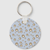 Porte-clés Pâte de biscuits empreinte de patte motif bleu cla (Verso)