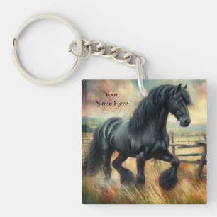 Porte-clés Pâte de Cheval Frésilien Noir clôtures rustiques