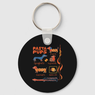 Porte-clés Pâtes P Chien Drôle Dachshund Chien Pâtes Foodie C