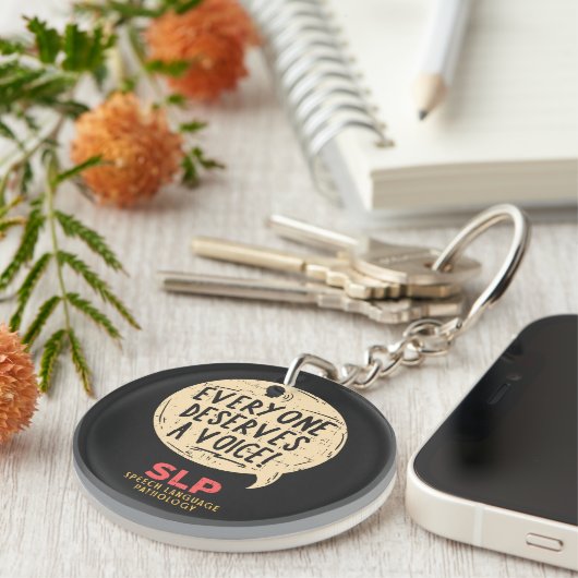 Porte-clés Pathologiste du langage vocal SLP (Devant Droit)