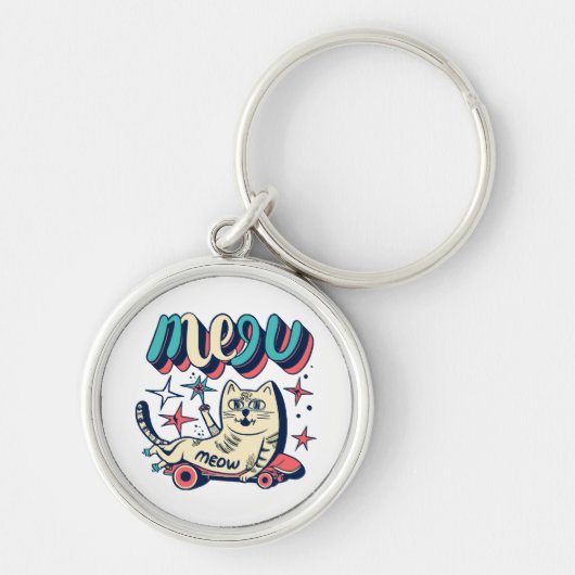 Porte-clés Patinage de chat miaou (Devant)