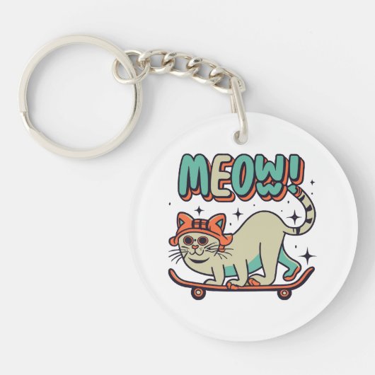 Porte-clés Patinage de chat Miaou (Devant)