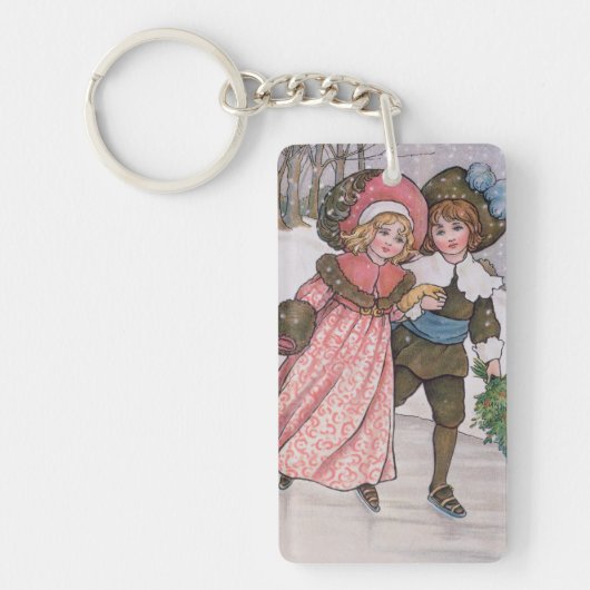 Porte-clés Patinage de fille et de garçon (Devant)