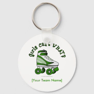 Porte-clés Patinage de Roller Derby - Vert