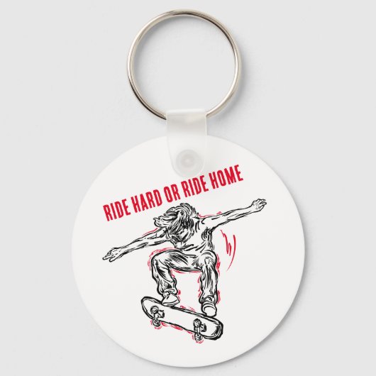 Porte-clés Patinage en vol - Planche à roulettes (Recto)