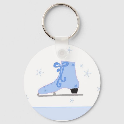Porte-clés Patinage sur glace bleu mignon (Recto)