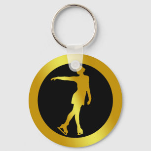 PORTE-CLÉS PATINATAIRE À FIGURE D'OR
