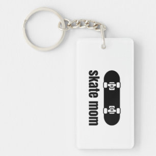 Porte-clés patiner maman noir blanc porte - clé